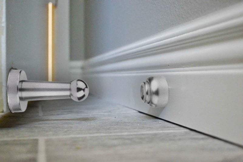 Tiberham Magnetic Door Stop, Heavy Duty Magnetic Door Stopper, Wall/Floor Mounted, Door Holder, Magnetic Door Catch Stopper, Silver, 1-Piece - Image 3